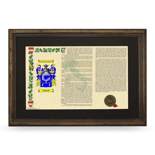 Negrisoli Deluxe Armorial Landscape Framed - Brown