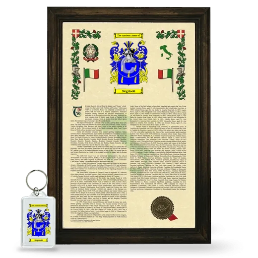 Negrisoli Framed Armorial History and Keychain - Brown