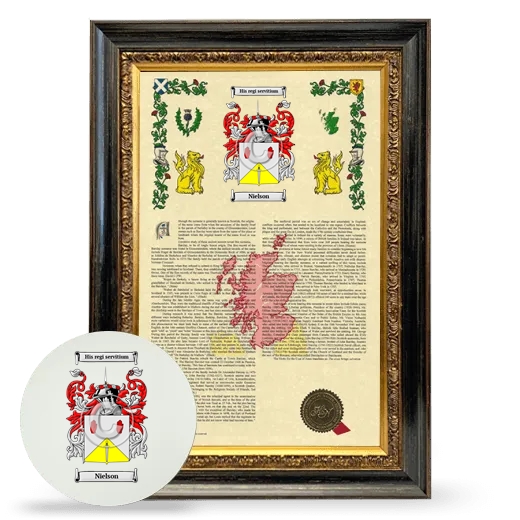 Nielson Framed Armorial History and Mouse Pad - Heirloom