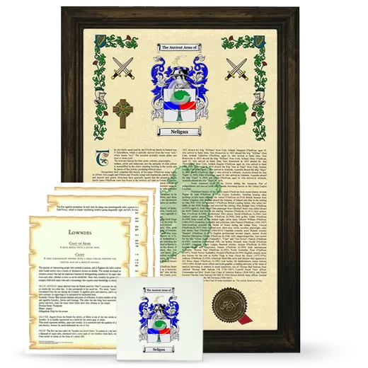 Neligan Framed Armorial, Symbolism and Large Tile - Brown