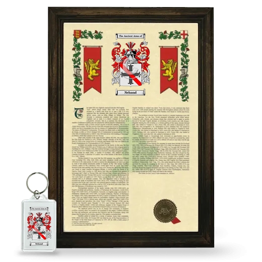 Nelsand Framed Armorial History and Keychain - Brown