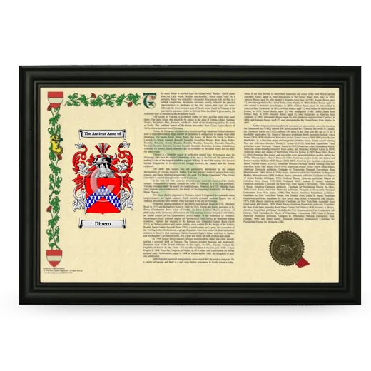 Dinero Armorial Landscape Framed - Black