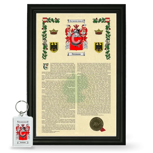 Newmann Framed Armorial History and Keychain - Black