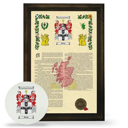 Nevay Framed Armorial History and Mouse Pad - Brown