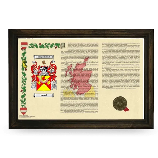 Newal Armorial Landscape Framed - Brown