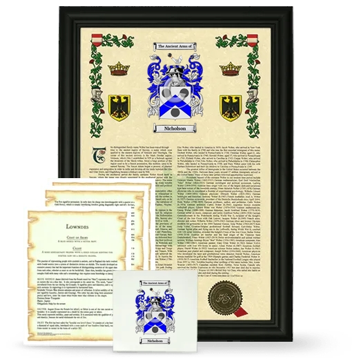 Nicholson Framed Armorial, Symbolism and Large Tile - Black