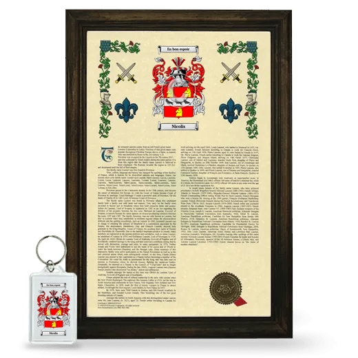 Nicolis Framed Armorial History and Keychain - Brown