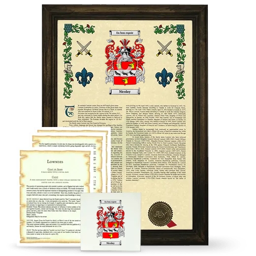 Nicolay Framed Armorial, Symbolism and Large Tile - Brown