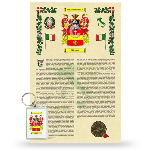 Nicotra Armorial History and Keychain Package