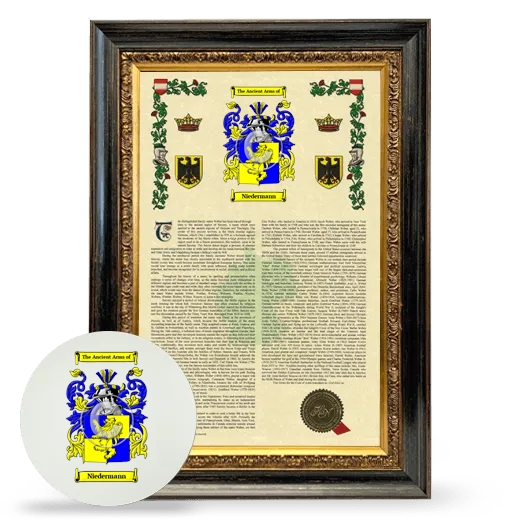 Niedermann Framed Armorial History and Mouse Pad - Heirloom