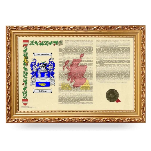 Kniffane Armorial Landscape Framed - Gold