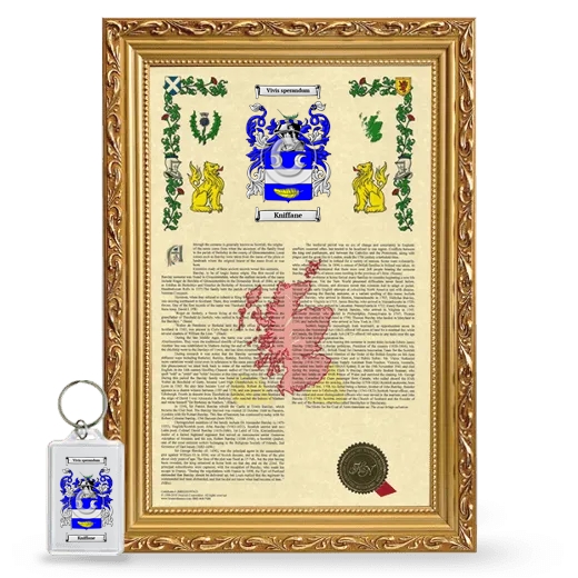 Kniffane Framed Armorial History and Keychain - Gold