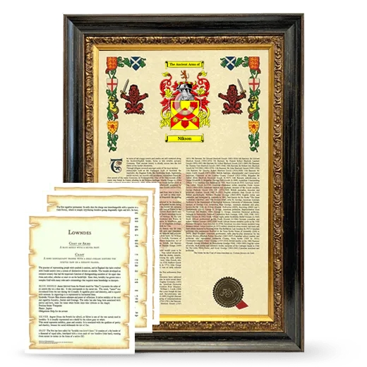 Nikson Framed Armorial History and Symbolism - Heirloom