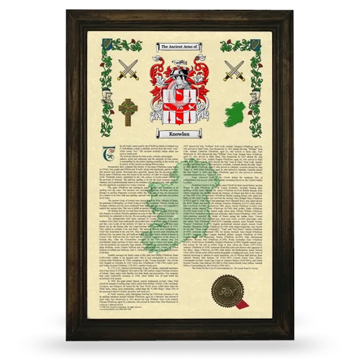 Knowlan Armorial History Framed - Brown