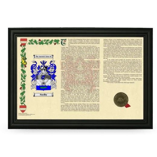 Nordby Armorial Landscape Framed - Black