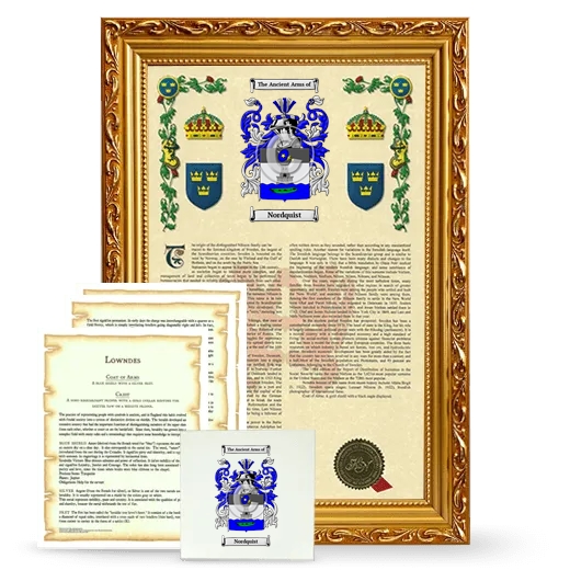 Nordquist Framed Armorial, Symbolism and Large Tile - Gold