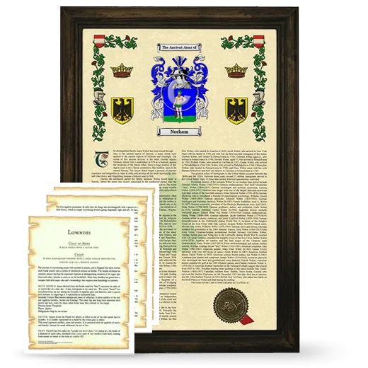Norham Framed Armorial History and Symbolism - Brown