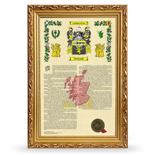 Normandy Armorial History Framed - Gold