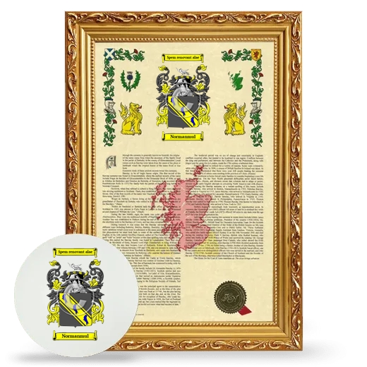 Normanmul Framed Armorial History and Mouse Pad - Gold