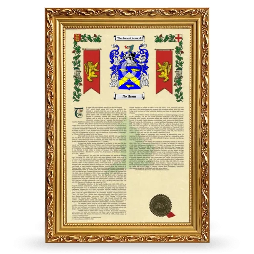 Northam Armorial History Framed - Gold