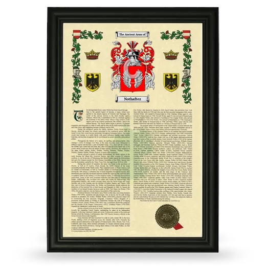 Nothaftez Armorial History Framed - Black