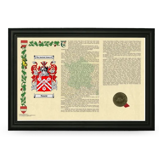 Nourie Armorial Landscape Framed - Black