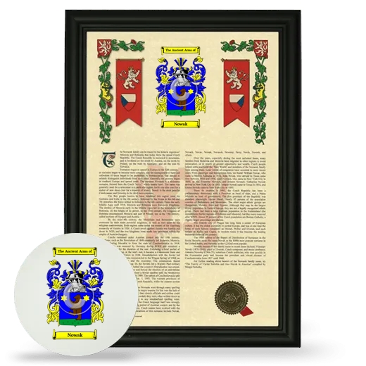 Nowak Framed Armorial History and Mouse Pad - Black