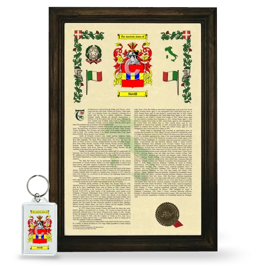 Novill Framed Armorial History and Keychain - Brown