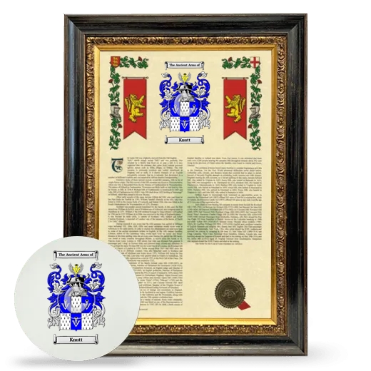 Knutt Framed Armorial History and Mouse Pad - Heirloom