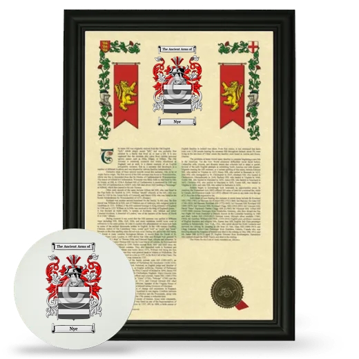 Nye Framed Armorial History and Mouse Pad - Black