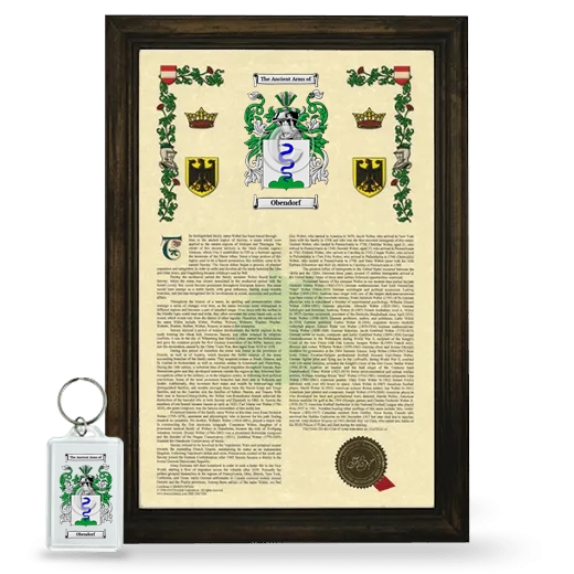 Obendorf Framed Armorial History and Keychain - Brown