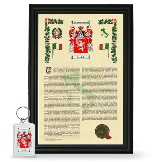 Occhiello Framed Armorial History and Keychain - Black