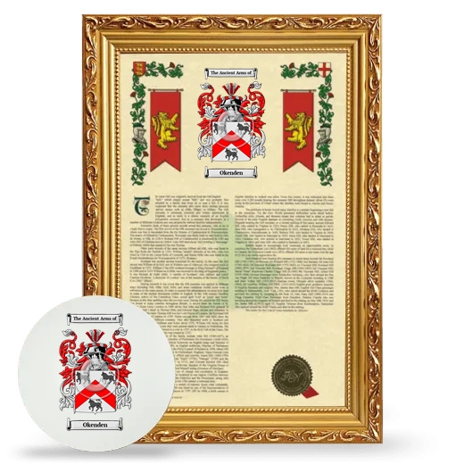 Okenden Framed Armorial History and Mouse Pad - Gold