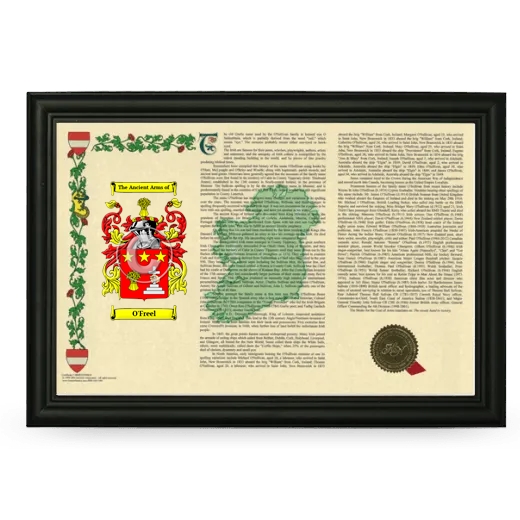 O'Freel Armorial Landscape Framed - Black