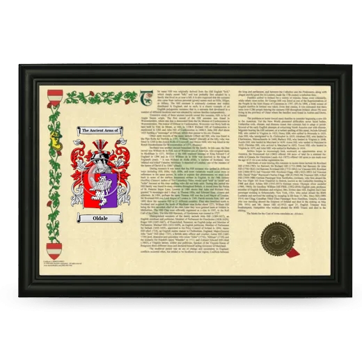 Oldale Armorial Landscape Framed - Black