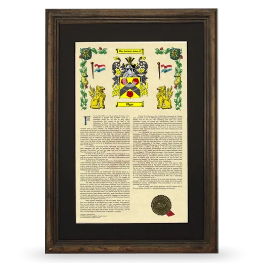 Olger Deluxe Armorial Framed - Brown