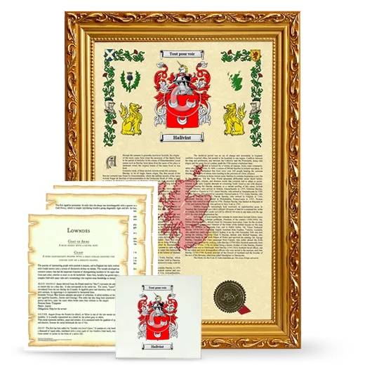 Halivint Framed Armorial, Symbolism and Large Tile - Gold