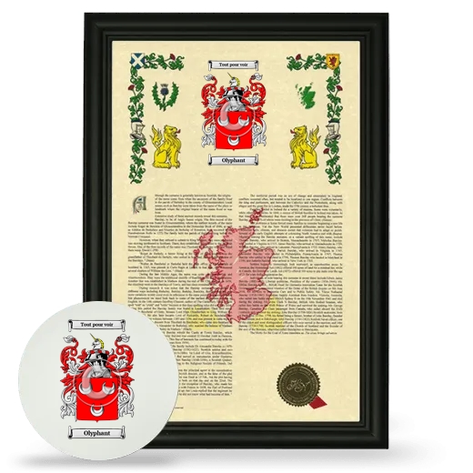 Olyphant Framed Armorial History and Mouse Pad - Black
