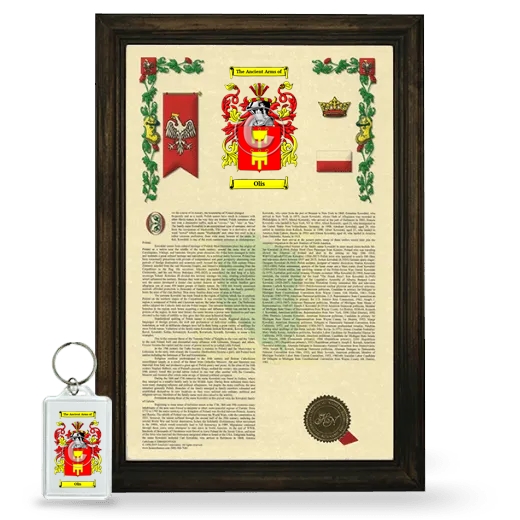 Olis Framed Armorial History and Keychain - Brown