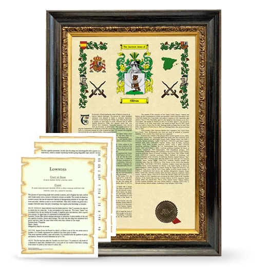 Olivos Framed Armorial History and Symbolism - Heirloom