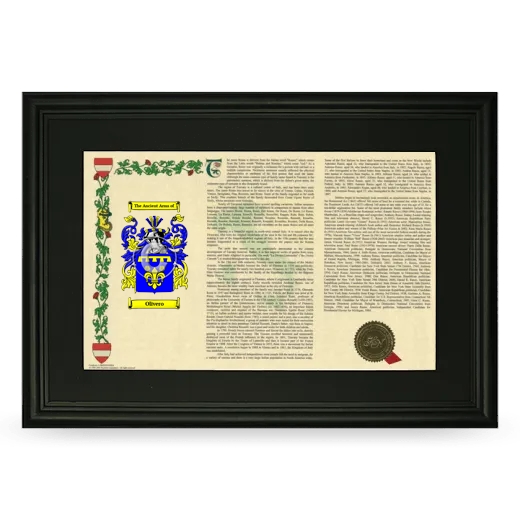 Olivero Deluxe Armorial Landscape Framed- Black