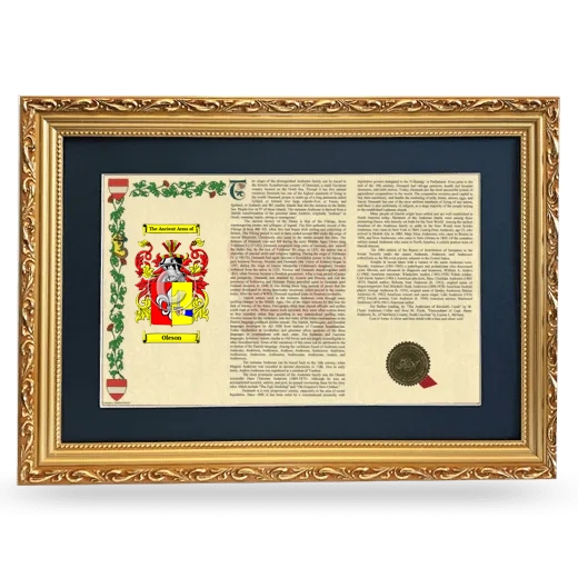 Oleson Deluxe Armorial Landscape Framed - Gold