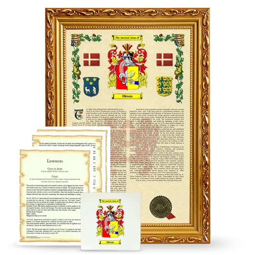 Oleson Framed Armorial, Symbolism and Large Tile - Gold