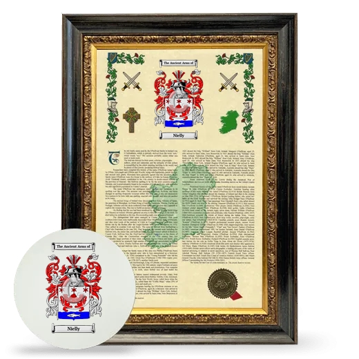 Nielly Framed Armorial History and Mouse Pad - Heirloom