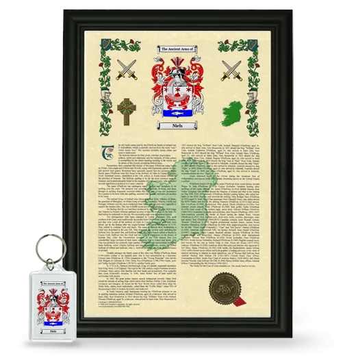 Niels Framed Armorial History and Keychain - Black