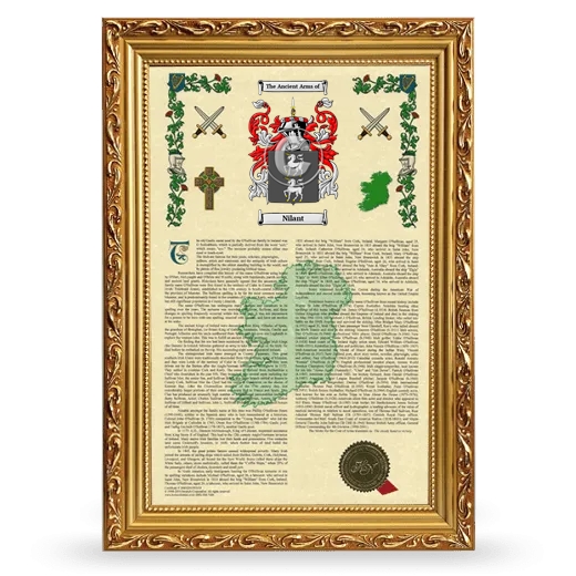 Nilant Armorial History Framed - Gold