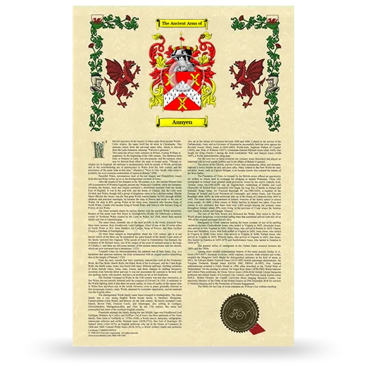 Annyen Armorial History with Coat of Arms