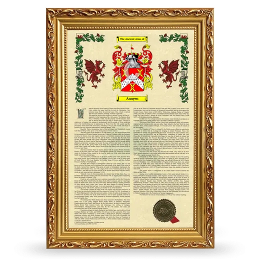 Annyen Armorial History Framed - Gold