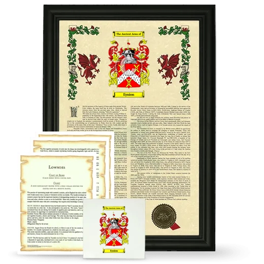 Eynion Framed Armorial, Symbolism and Large Tile - Black