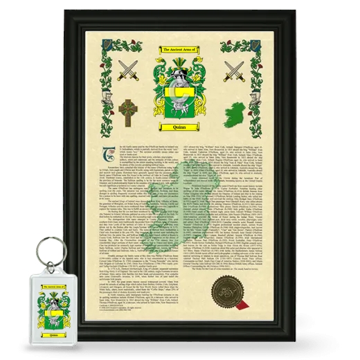 Quinn Framed Armorial History and Keychain - Black